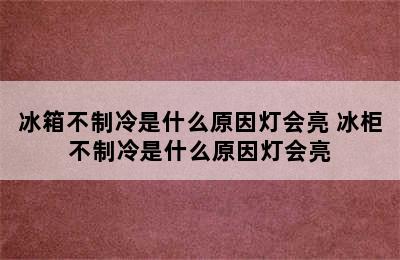 冰箱不制冷是什么原因灯会亮 冰柜不制冷是什么原因灯会亮